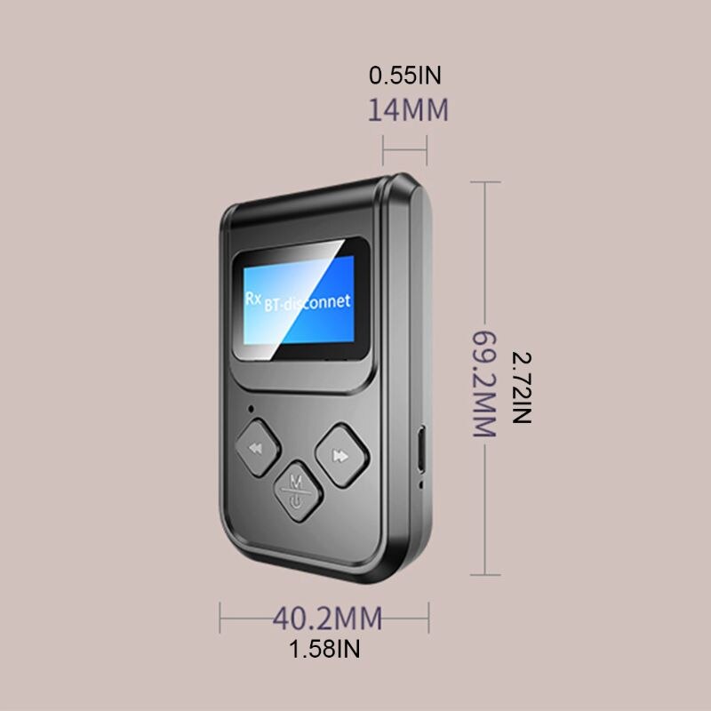 Draadloze Bluetooth 5.0 Zender Ontvanger Met Lcd-scherm Adapter