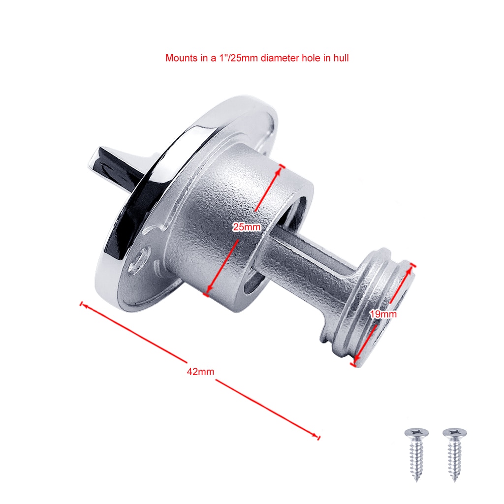 Universal 25mm 1'' Stainless Steel 316 Boat Garboard Transom Hull Drain Plug Socket Bung Hole Drainage Kayak Canoe Accessories