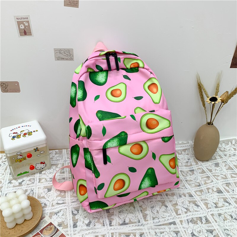 Mochila con estampado de aguacate para adolescentes, morral escolar a prueba de agua, de gran capacidad, de viaje,: Rosa