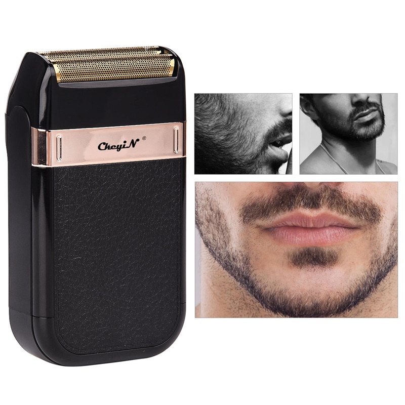 Usb oppladbar elektrisk barbermaskin to blader flytende hode gjengjeldende barberhøvel ansiktspleie menn skjeggtrimmer barbermaskin barbermaskin