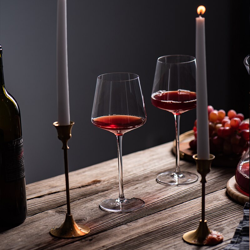 500-650ml Square Ultra-Thin Burgundy Red Wine Glasses Cocktails Stemware Glass Kitchen Family Wine Drinking Goblet