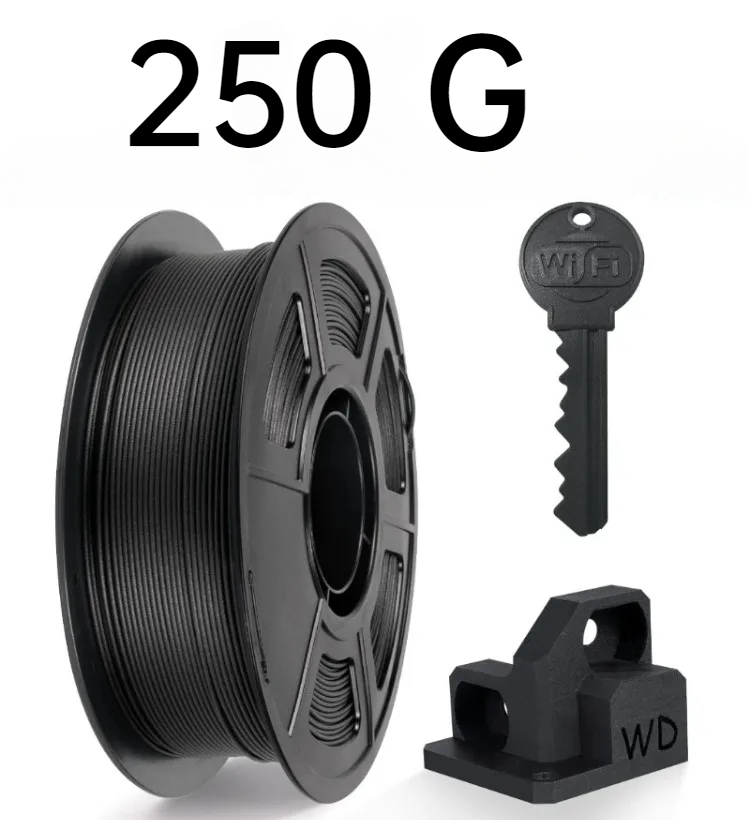 Filamento PETG de fibra de carbono de 1,75mm, filamento de impresora 3D PETG resistente al desgaste y al calor, filamento de fibra de carbono, carrete de 1kg/0,25kg: Negro