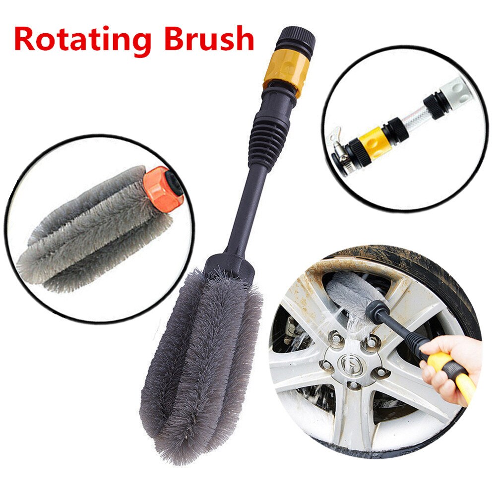 Vehicle Car Wheel Automatic Washing Brush 360 Degrees Rotation Clean Wash Hand Tool
