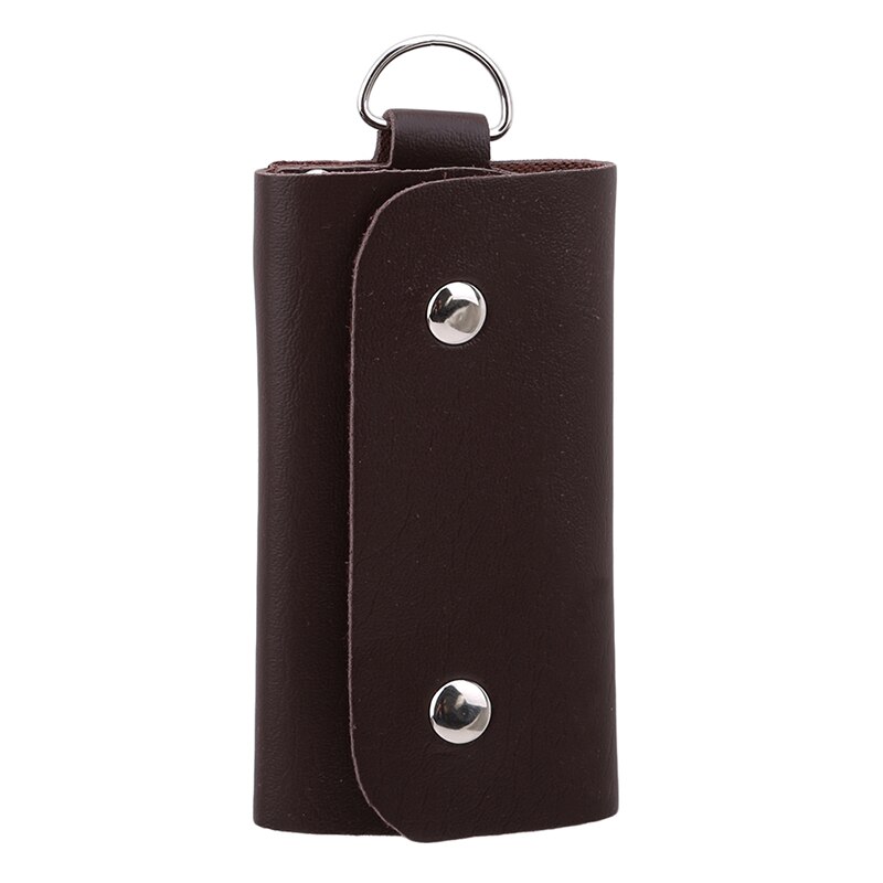 1 pc bærbare læder husholderske indehavere bil nøglering nøgleholder taske taske unisex tegnebog dæksel enkel opbevaringstaske i farve: Kaffe farve