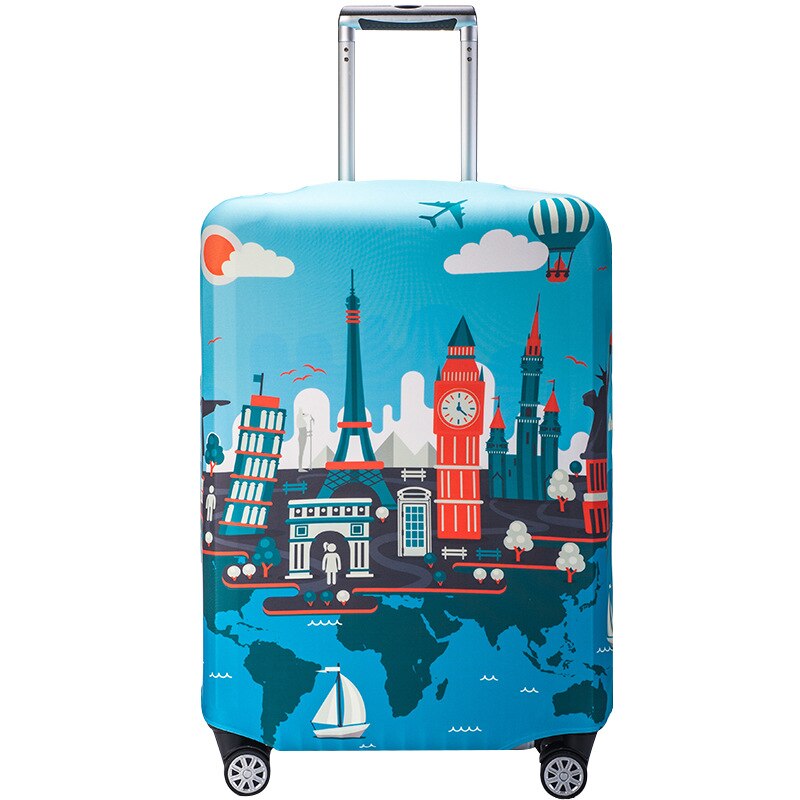 SAFEBET Luggage Cover - Elastic Travel Suitcase Protector - Patchwork Design - Fits 18"-32" Cases: Beige / L