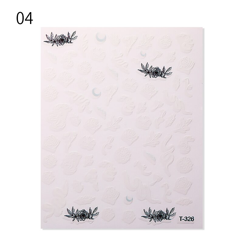 Zwart Kleurrijke Snake Designs 3D Nail Stickers Sexy Geometrische Lepard Nail Stickers Diy Nail Art Decorarion: 04