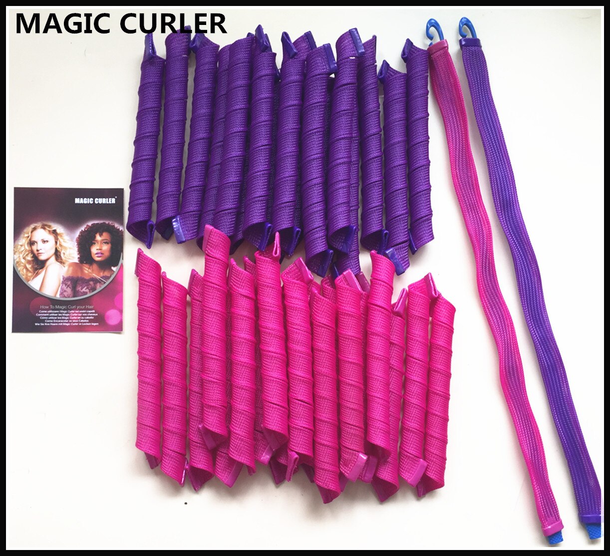 Magische krultang 55 lange magische rollen 40 stuks sets twee sets van stijltang haar krultang diy rol
