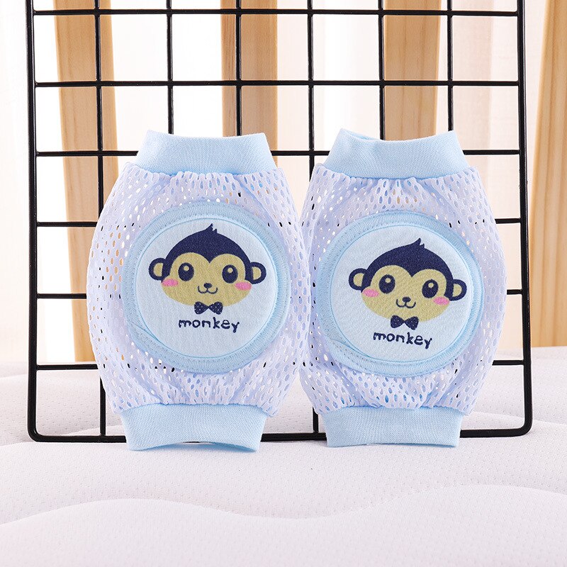 Kids Girls Boys Crawling Elbow Toddlers Baby Knee Pads Protector Safety Mesh Kneepad Leg Warmer Children Cushion Legging Infants: 04-Blue Monkey