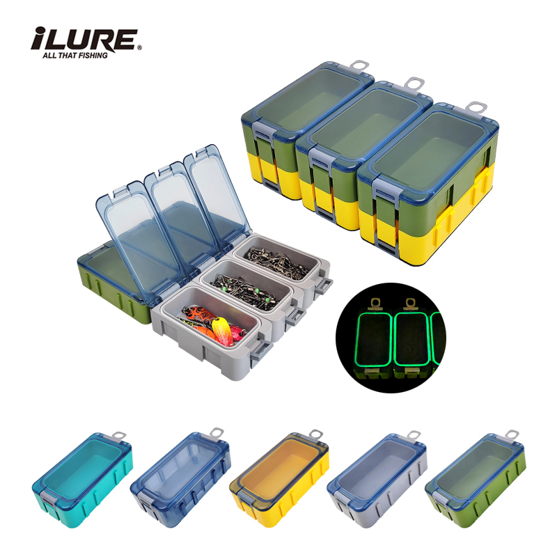 Mini Boîte de Rangement en Plastique pour Accessoires de Pêche, Conteneur pour Hameçon, Leurre, Compartiments, Valise à Outils pour Carpe, 3 Pièces