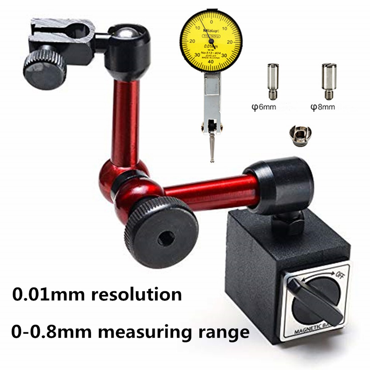 0.08Mm Meetklok Mini Universele Flexibele Magnetische Base Holder Stand Magnetische Correctie Gauge Stand Indicator Tool