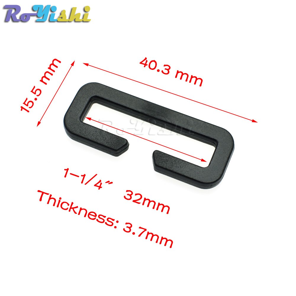 Plastic Looploc Rectangular Ring Buckle Backpack Webbing Strap Sports Bags Parts: 2pcs / Webbing Size 32mm