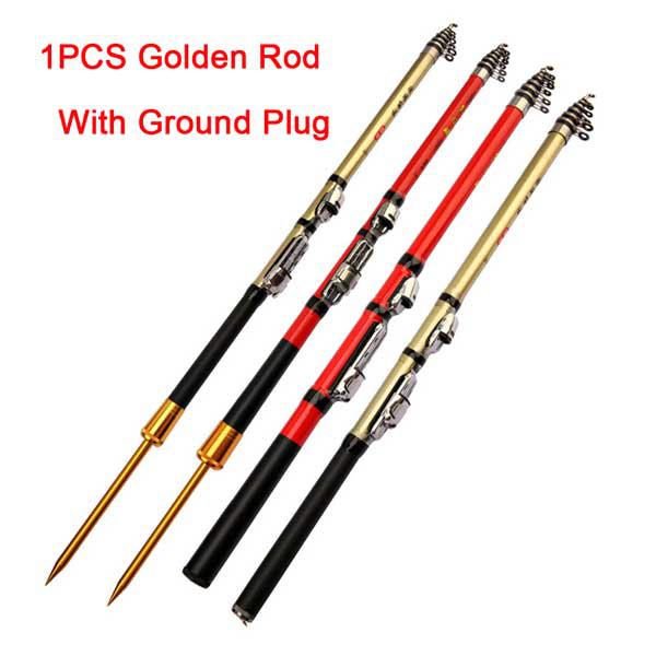 Angelrute Mini Teleskop Keine Pole Rod Carbon Karpfen Fisch Stange Auf Für Boot Felsen Keine Stange Mit Boden stecker 1,8-3,0 m: Yellow / 2.4