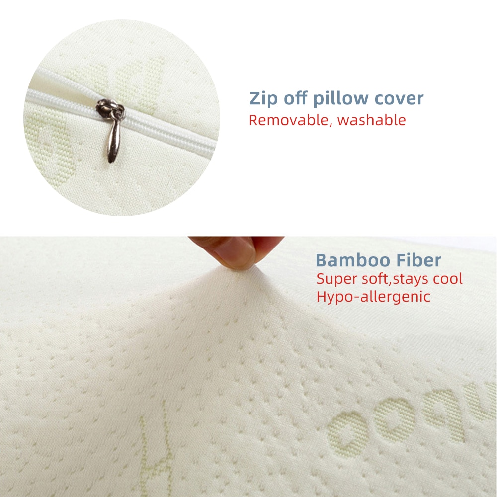 Bamboo Fiber Elastic Memory Foam Luxury Rebound Sleeping Pillow Firm Orthopaedic Neck Support Health Cervical Pillow 1pc/2pcs