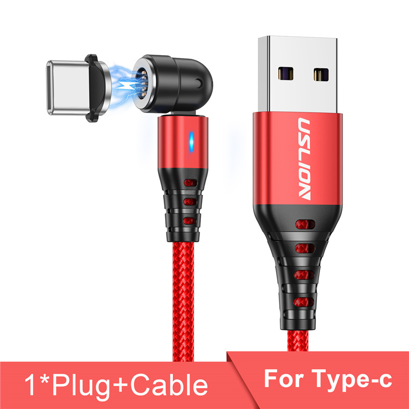 Kabel magnetyczny 5A Obrót o 540 stopni Kabel do szybkiego ładowania typu C Kabel do ładowania magnetycznego Micro USB Przewód do transmisji danych telefonu do iphone'a Xiaomi Samsung: MULTI / 2 m