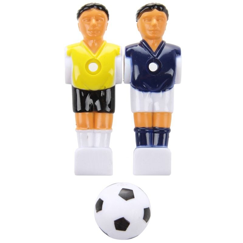 22pcs Foosball Man Table Guys Man Soccer Player Part Yellow+Royal Blue with Ball