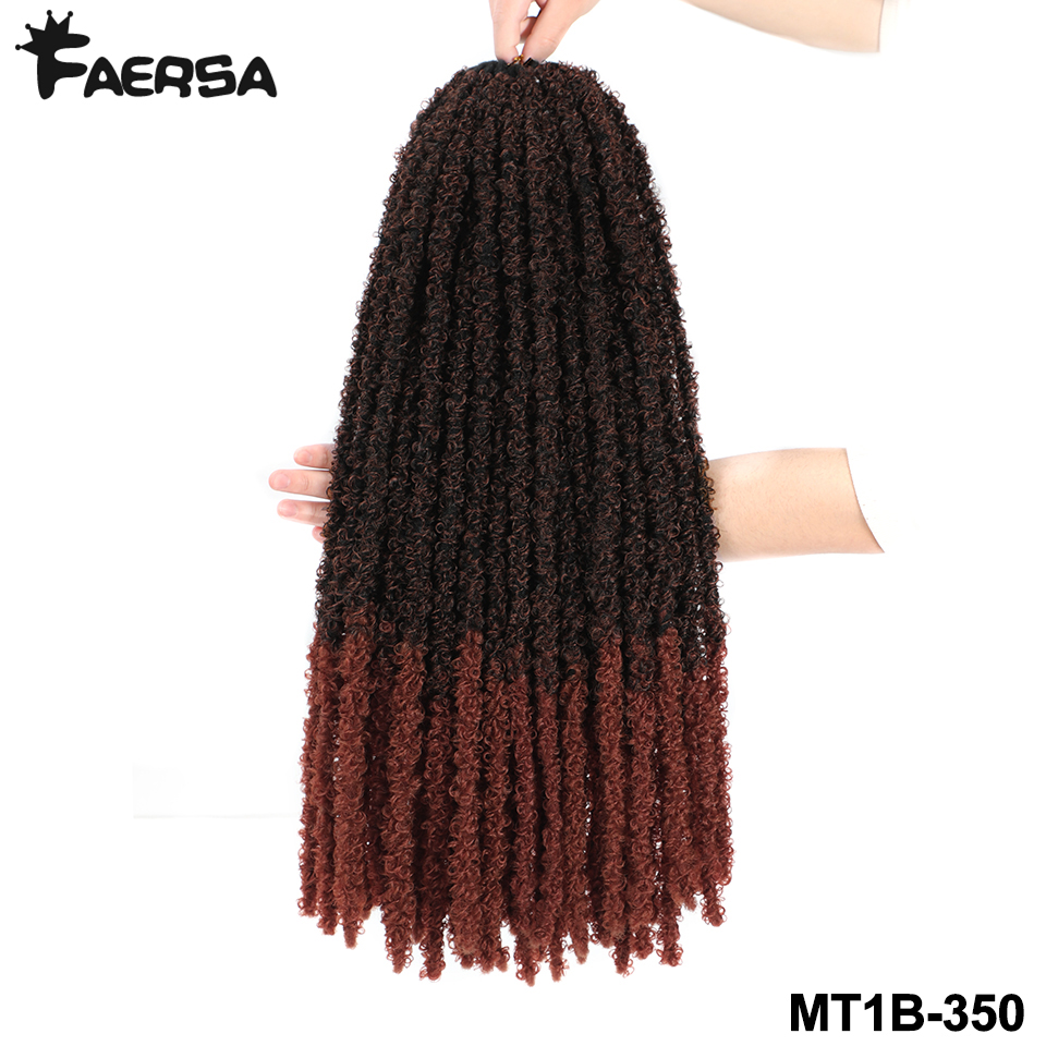 Borboleta locs crochê cabelo dreadlocks meche falso fechaduras crochê tranças de cabelo extensões fechaduras macias trança encaracolado cabelo sintético: T1B/350