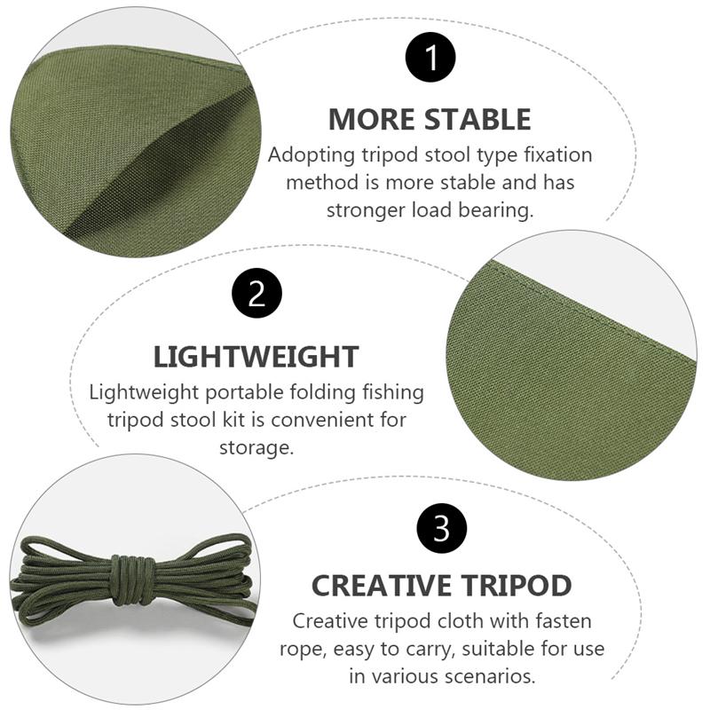 1Pc Outdoor Camping Statief Kruk Driehoek Doek Met Touw Vissen Kruk Gereedschap