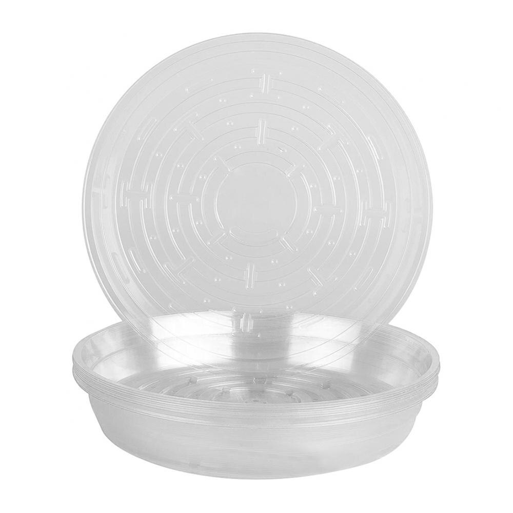 10 Stuks Plastic Bloempot Lade Met Plant Labels Tags Planter Trays Transparante Tuin Balkon Water Bloempot Mat Stand Voor thuis