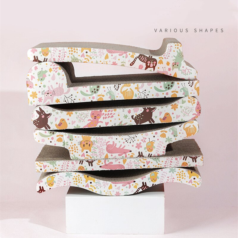 Corrugated Cat Scratch Board Pad Grinding Nails Interactive Protecting Furniture Cat Toy Large Size Cat Scratcher Toy Cardboard