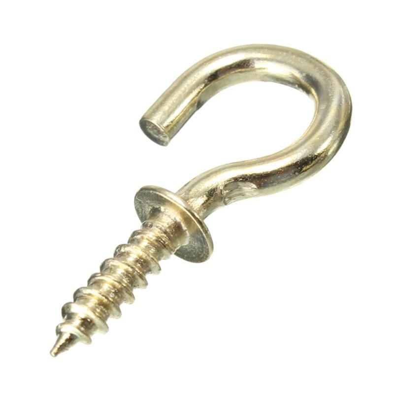 20pcs Heavy Duty Chrome Plated Mug Shouldered Cup Hooks 1.98cm Cup Hooks Hanger Screw-In Ceiling Hooks Home Storage Organization