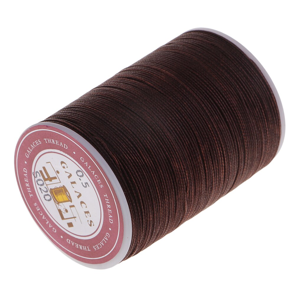 Cordón de hilo encerado de poliéster para costura de cuero, suministros de artesanía de joyería, 130 m/rollo, 0,5mm: Dark Brown