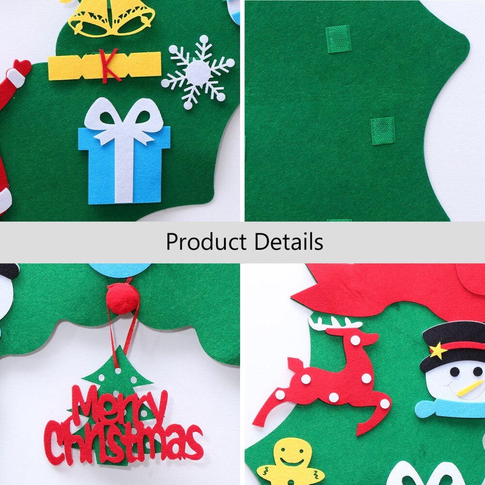 1Pc DIY Christmas Handcraft Party Prop Decor Pendant Wall Ornament Felt Tree for Bar Office
