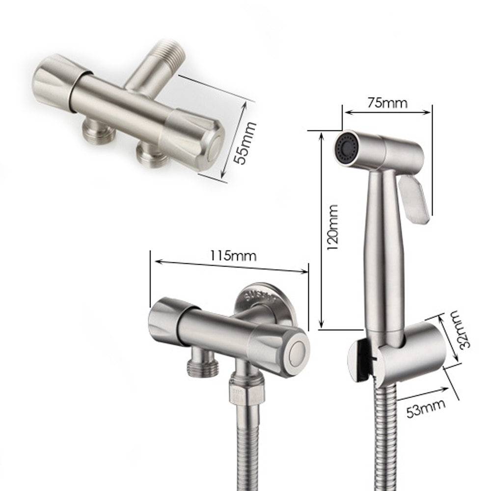 PULVERIZADOR DE inodoro de bidé de mano, urinario de baño de acero inoxidable juego de pulverizador para el bidé, higiene, pañal de tela para bebé, rociador