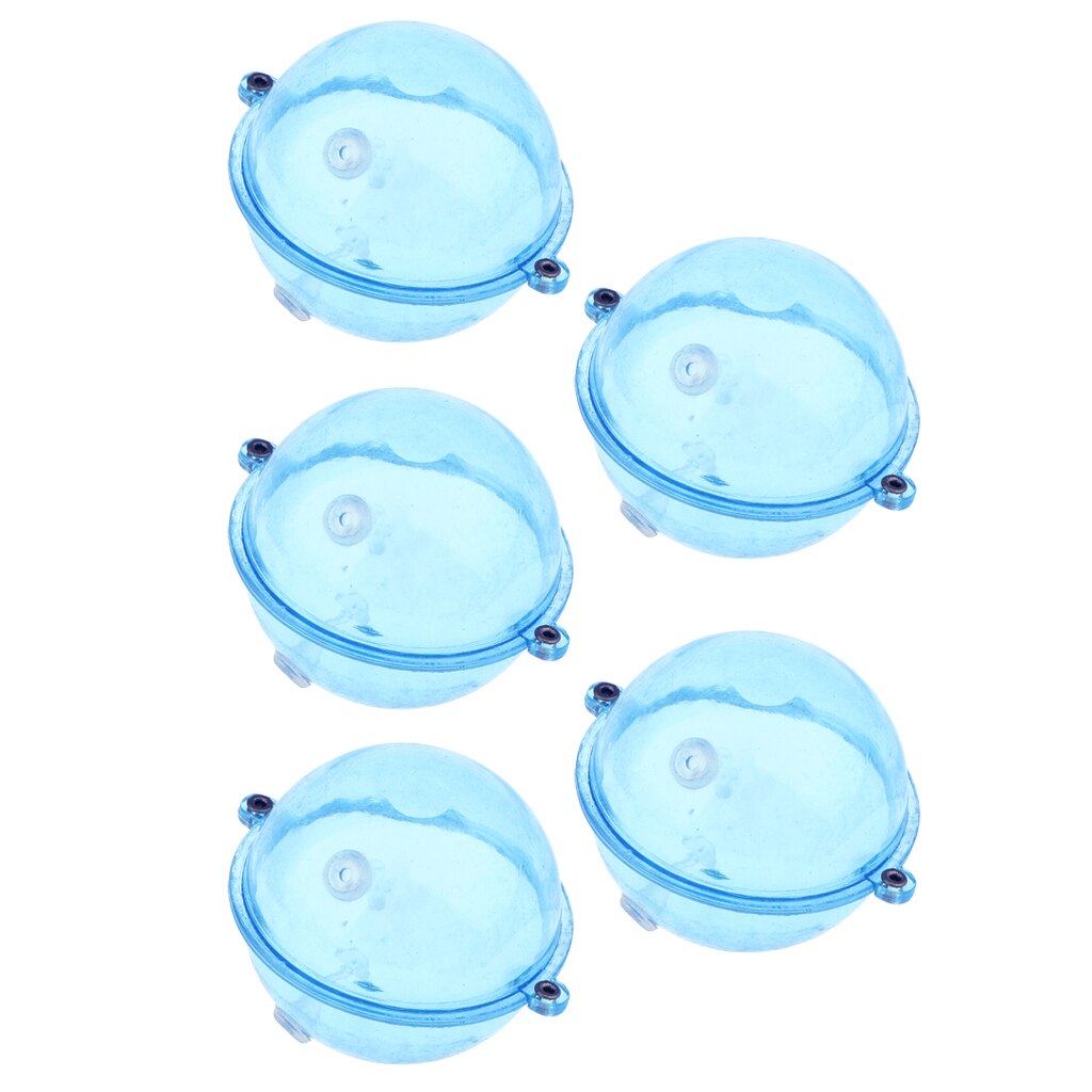 Flotador de pesca de bolas de plástico ABS, Bola De Agua de burbujas, boya de pesca redonda transparente, indicadores de Strike, azul, 5 uds.: 25mm