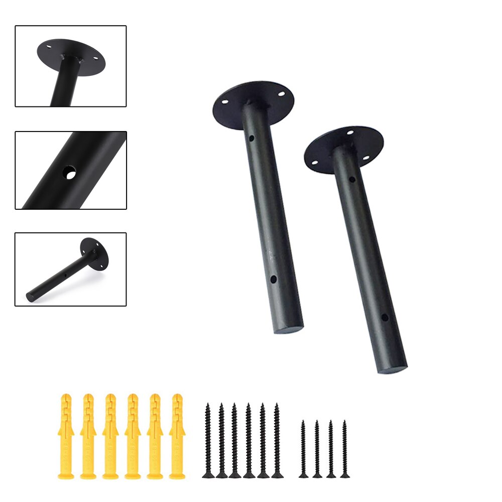 1/2/4pcs Black Industrial Iron Storage Brackets Racks Heavy Duty Shelf Board Wall Mounted Multifunctional Home Decor Hardware