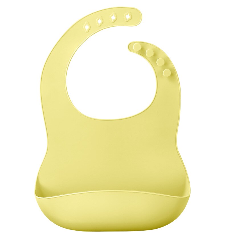 Baby Silicone Plate Kids Bowl Plates Baby Suction BPA Free Feeding Silicone Bowl Baby Silica Gel Dishes Kids Tableware: Bibs-Light Yellow
