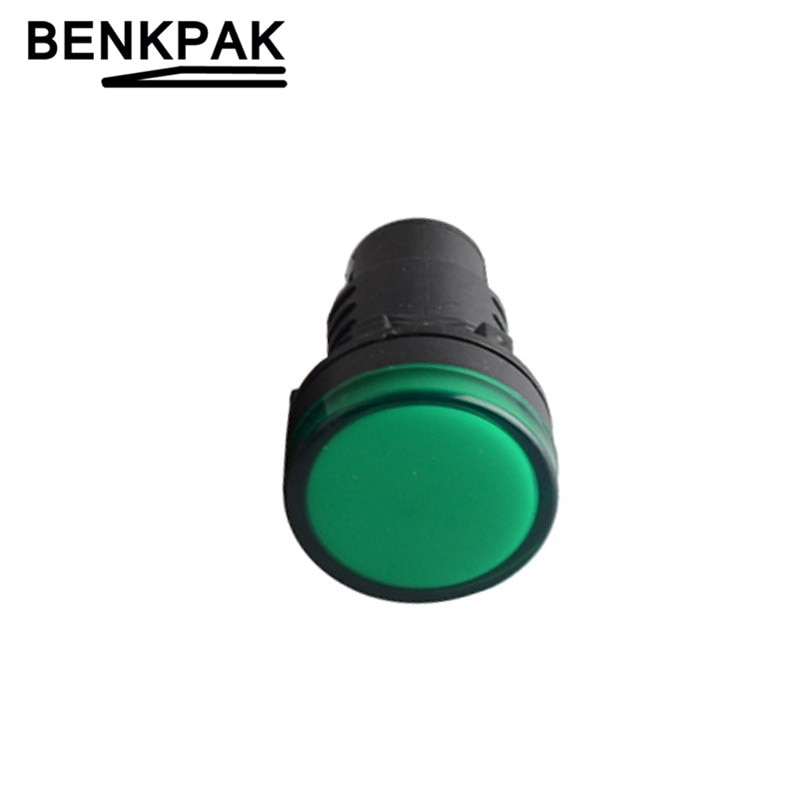 30mm led indikatorlampe signal lys blå, grøn, rød, hvid, gul pilotlampe 12v 24v 110v 220v