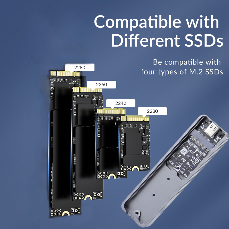 M2 SSD Case NVME SATA with Cover Protector M.2 to USB Type C 3.1 SSD Adapter for NVME PCIE NGFF SATA SSD Disk Box M.2 SSD Case