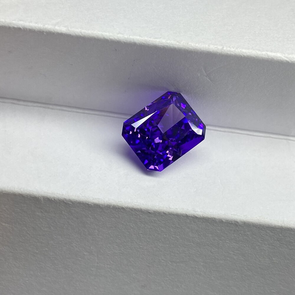 Meisidian 6A 10x12mm strahlend schneiden Violett Zirkonia 12 Karat zerquetscht Eis CZ Diamant