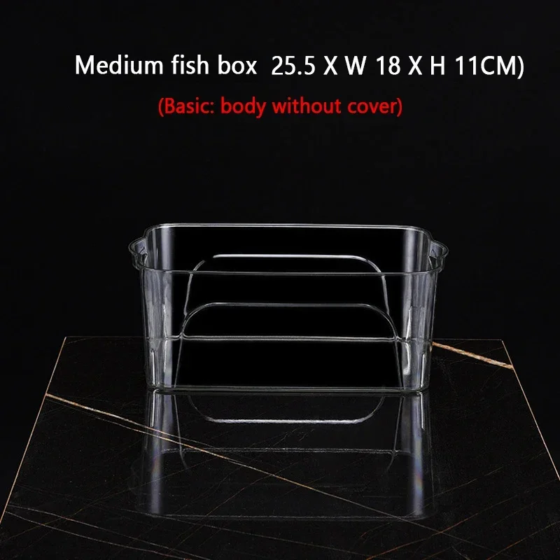 Transparant Vierkant Aquarium Plastic Goudvissen Tank Aquarium Betta Vis Kweekdoos Aquaria Tafeldecoratie: WHITE