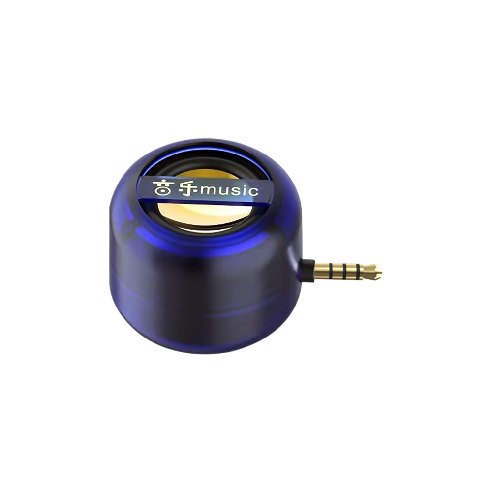 Mini altavoz portátil Universal con conector Jack de 3,5mm, Mini caja de sonido, amplificador de altavoz para teléfono móvil, altavoces externos con cable: Azul