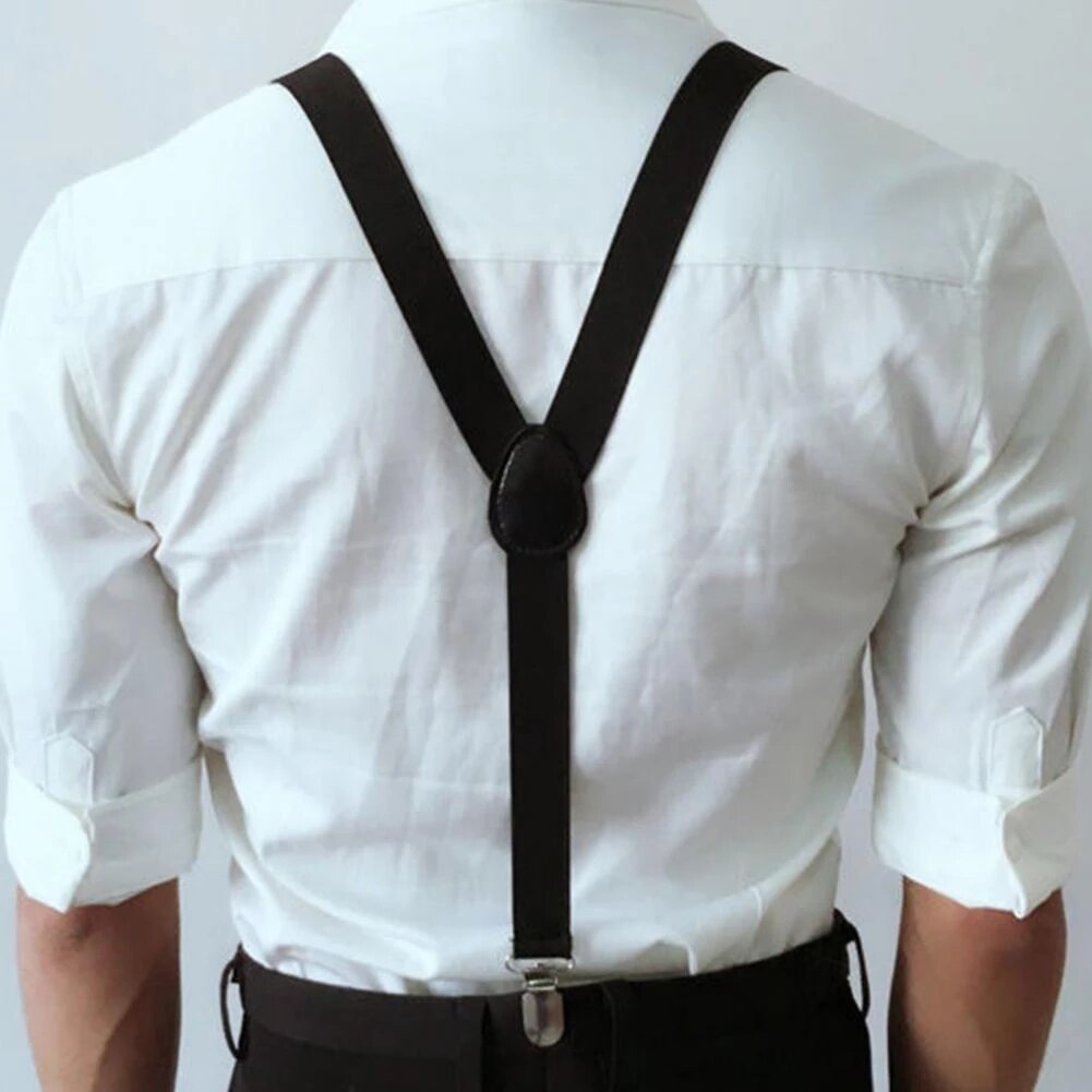 Bretelles robustes pour hommes, noir, 17 couleurs, 3 pinces solides, pantalon élastique réglable, bretelles, travail, fête