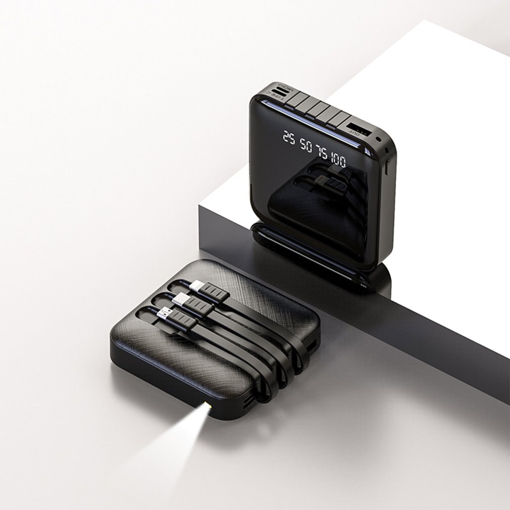 charging treasure set with a three-line mini high-capacity digital display mobile power supply wireless charging bin