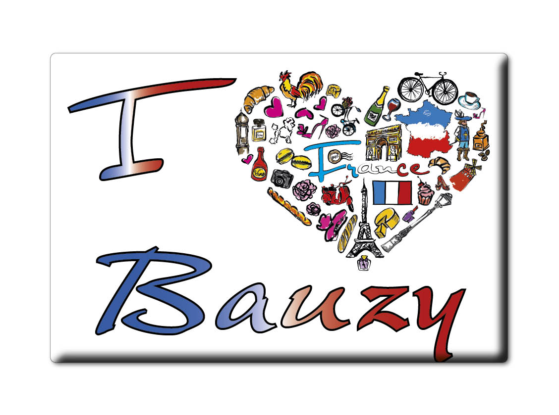 BAUZY aimant lodestone BRETAGNE (41) France frigo aimant SOUVENIR j'aime: SYMBOL