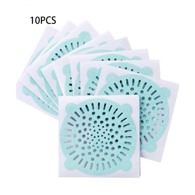 20 Stuks Wegwerp Haar Filter Zeef Sticker Badkamer Douche Drain Cover Netto Haar Stoppers Catchers Gootsteenzeefje Keuken Gereedschap: 10 pcs