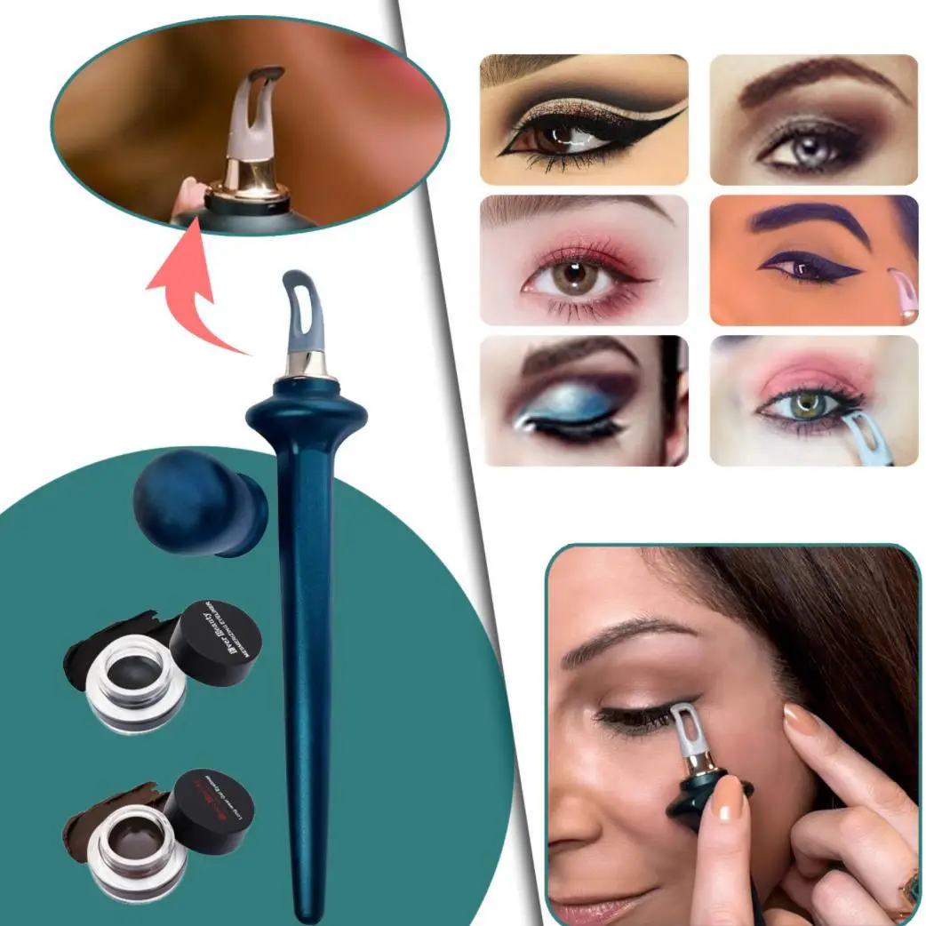 Portable Eyeliner Guide Tools Easy No-Skip Eyeliner Gel Reusable Silicone Eyes Make Up Brush for Shaky Hands Eyeliner Beauty