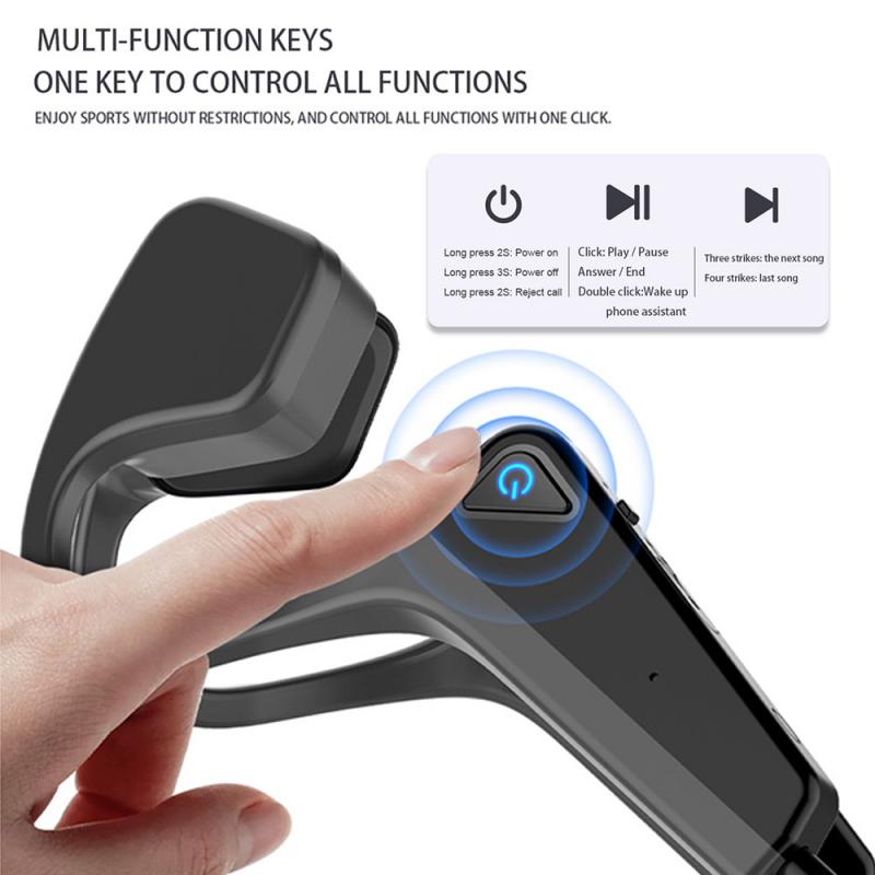Bone Conduction Headphones - Bluetooth 5.0 Wireless Sport Headset - IP56 Waterproof Stereo with Mic