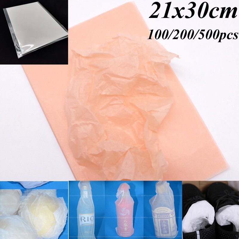 100/200/500pcs 21x30cm A4 DIY Handmade Translucent Wine Wrapping Papers Packaging Tissue Papers For Clothing Shirt Shoes