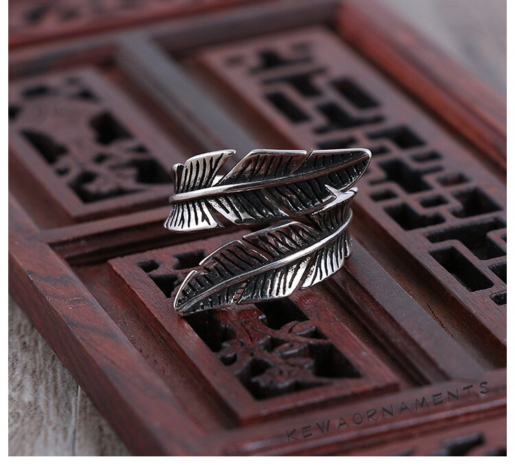 Persoonlijkheid Bohemian Vintage Veer Ringen Voor Vrouwen Mannen Vintage Ringen Gothic Sieraden Valentines