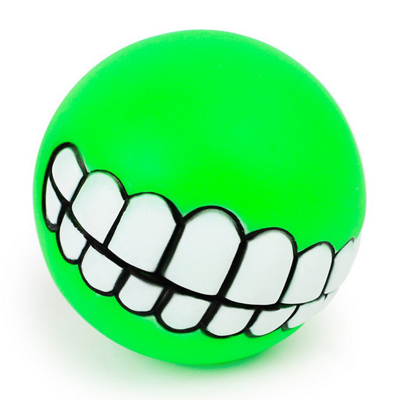 Pet Dog Funny Ball Teeth Chew Toys Dogs Play Fetching Squeak Toys Pet Supplies Dog Chew Toy: green