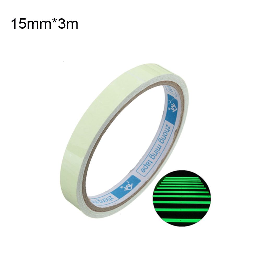 Rollo de cinta adhesiva luminosa para caña de pescar, vendaje protector que brilla en la oscuridad, herramienta de pesca no tóxica, 1cm, 1,2 cm y 1,5 cm: 15mmx3m