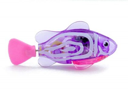 Katze Interaktive Elektrische Fische Spielzeug Wasser Katze Spielzeug für drinnen Spielen Schwimmen Roboter Fisch Spielzeug für Katze und Hund mit LED Licht Haustier Spielzeug: Violett