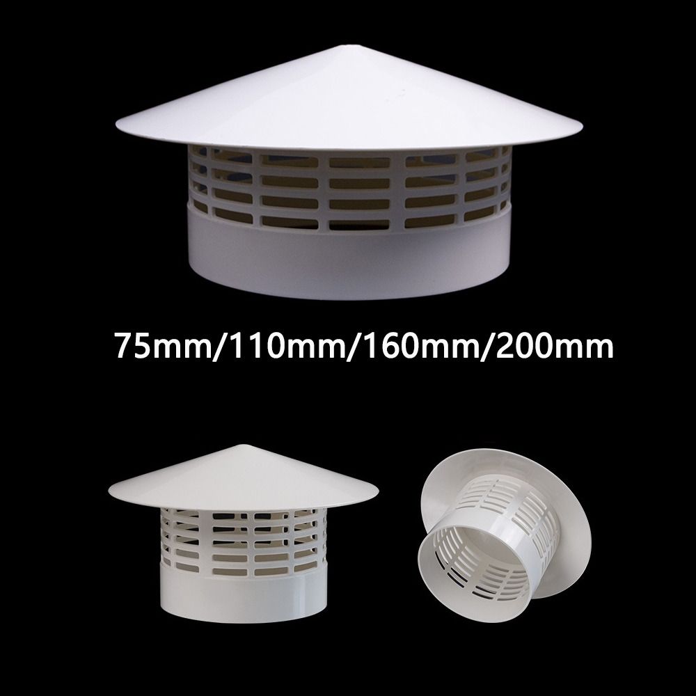Langlebige 75-200mm belüftete Regen kappe PVC Außenwand Luft auslass Rauchabzug haube Dach kanal Entlüftung kamine