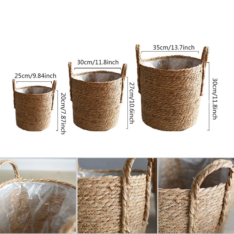 3 Pack Pflanzer Korb mit Griffen, Blumentöpfe Anlage Container für Pflanze, Blume in drinnen oder draussen