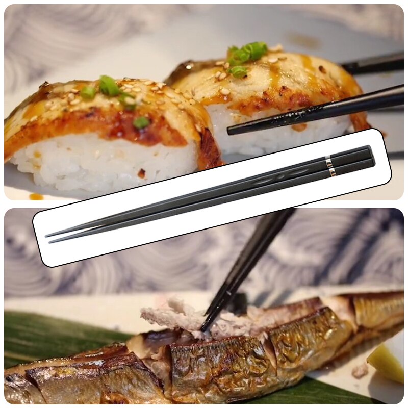 1 Pair Japanese chopsticks Alloy Non-Slip Sushi Food sticks Chop Sticks Chinese reusable chopsticks