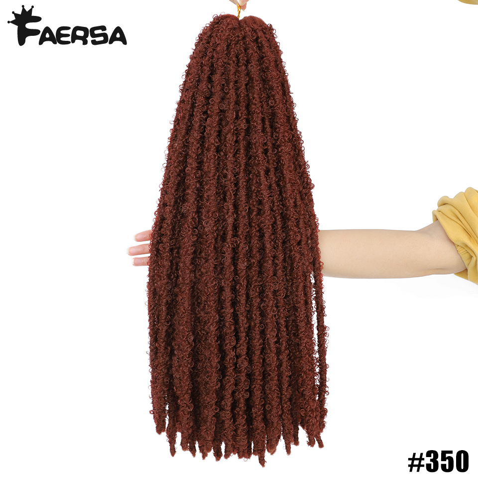 Borboleta locs crochê cabelo dreadlocks meche falso fechaduras crochê tranças de cabelo extensões fechaduras macias trança encaracolado cabelo sintético: #350